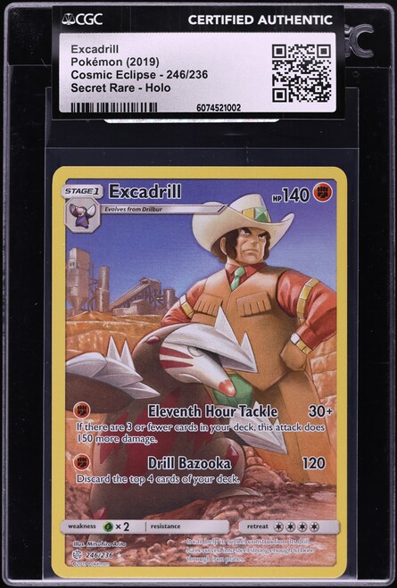 2019 Pokemon Sun & Moon Cosmic Eclipse Full Art Excadrill #246 CGC AUTH