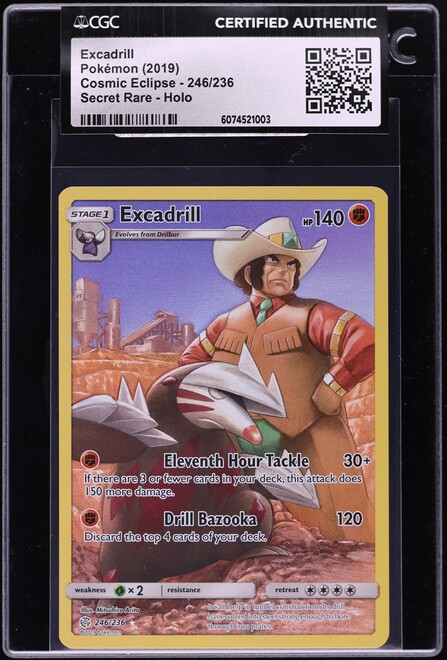 2019 Pokemon Sun & Moon Cosmic Eclipse Full Art Excadrill #246 CGC AUTH