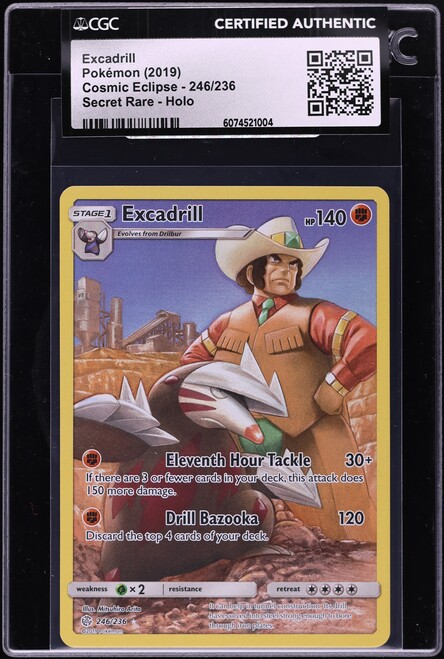 2019 Pokemon Sun & Moon Cosmic Eclipse CHR Excadrill #246 CGC AUTH