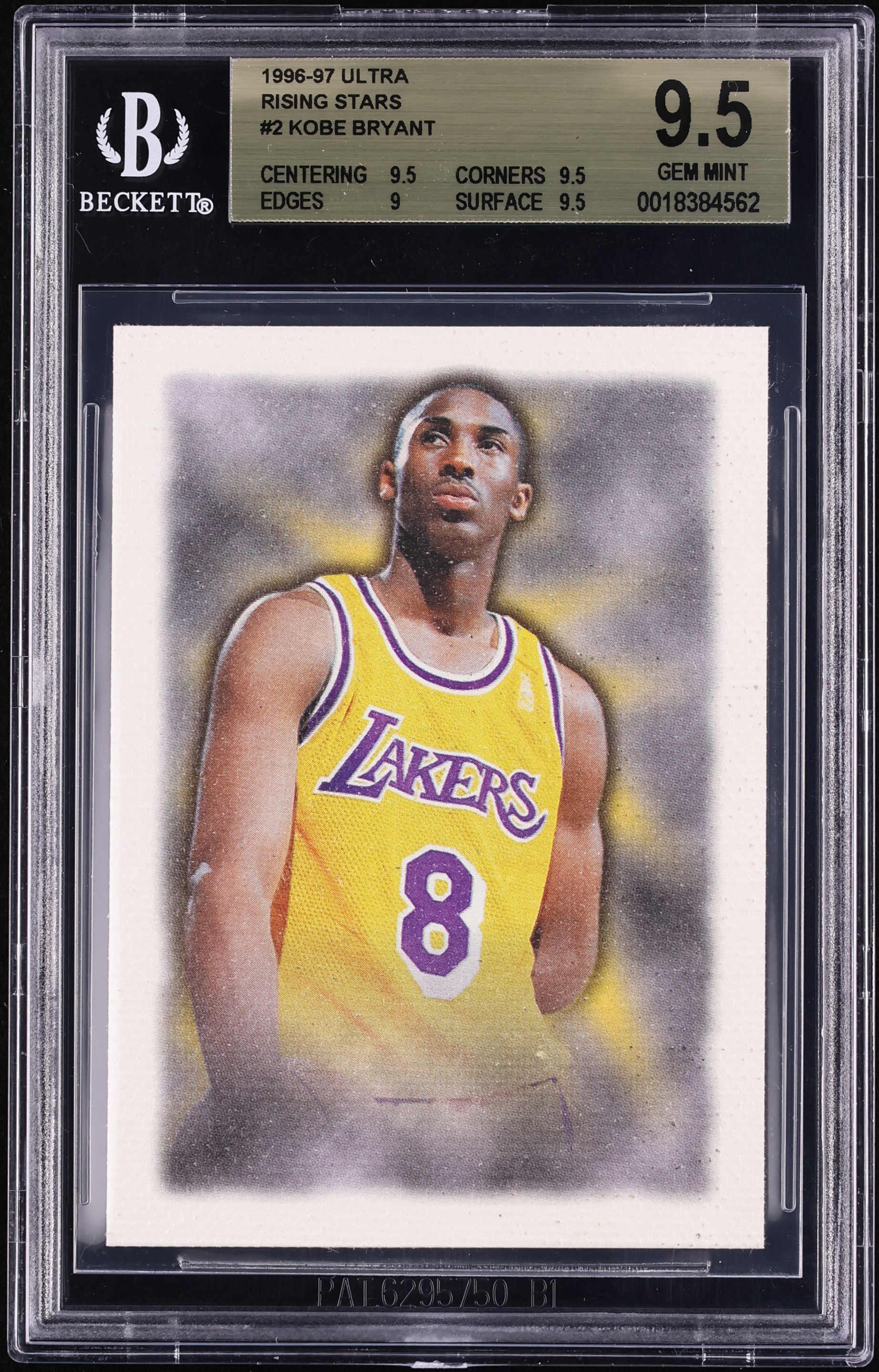 1996 Ultra Rising Stars Kobe Bryant ROOKIE #2 BGS 9.5 GEM MINT on