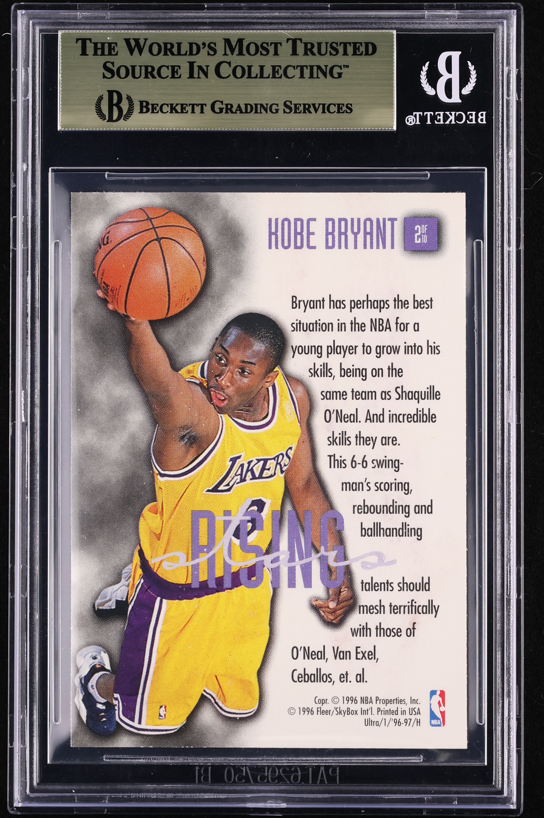 その他 1996 97 FLEER ULTRA RISING STARS #2 RC 1996 Ultra Rising Stars Kobe Bryant ROOKIE #2 BGS 9.5 GEM MINT on