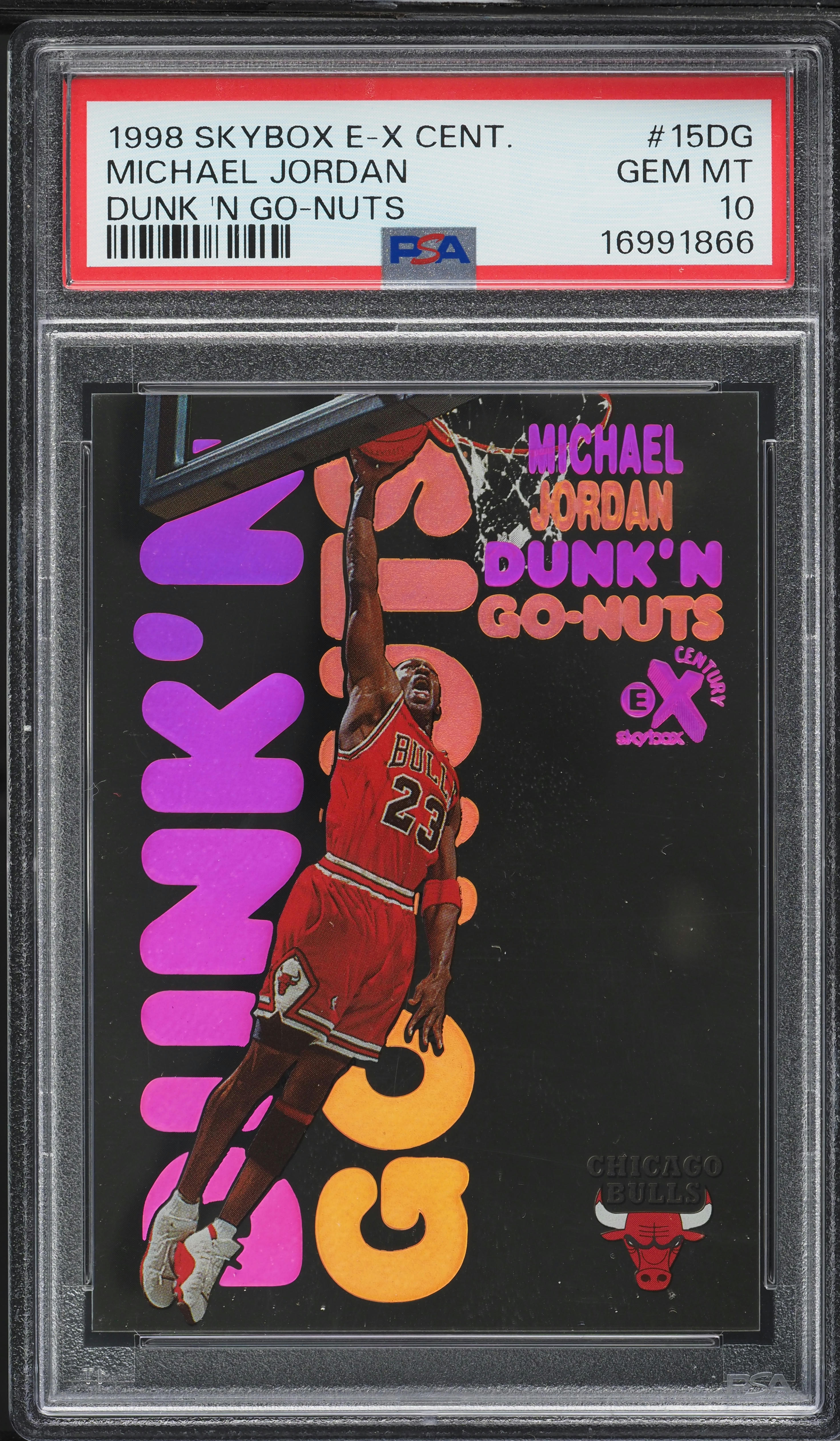 1998 Skybox E-X Century Dunk 'n Go-Nuts Michael Jordan #15DG PSA