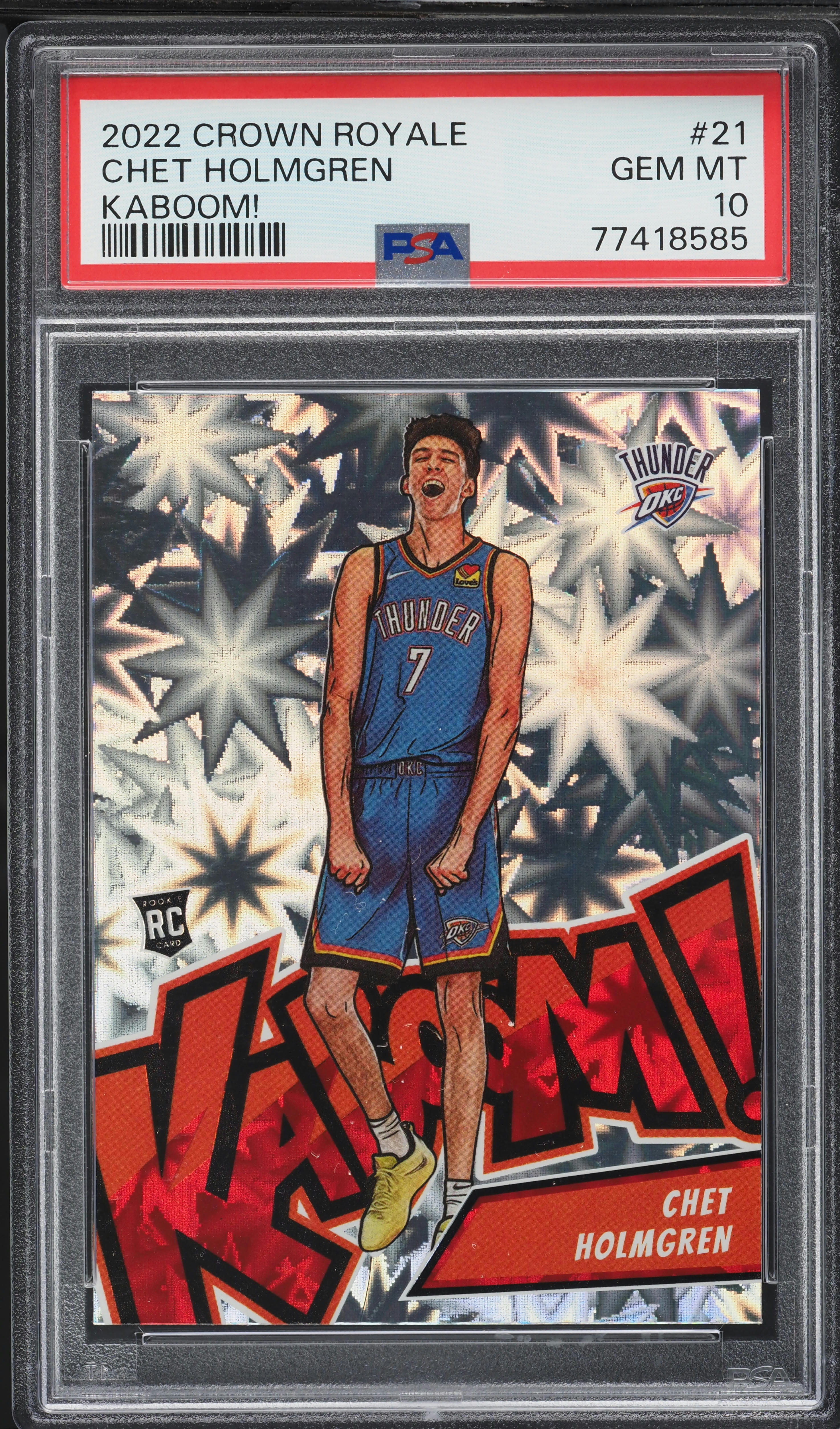 2022 Crown Royale Kaboom! Chet Holmgren ROOKIE #21 PSA 10 GEM MINT