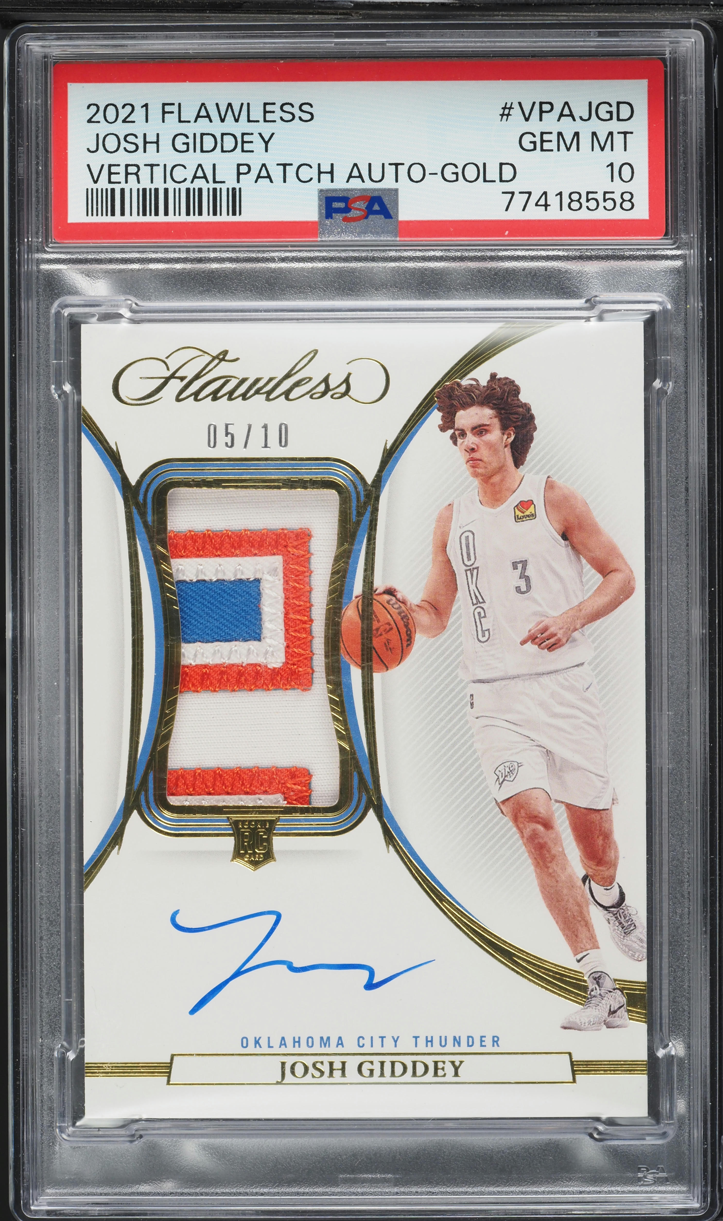 PSA 10 Josh Giddey gold /10 auto Origins