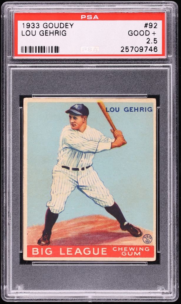1933 Goudey Lou Gehrig #92 PSA 2.5 GD+