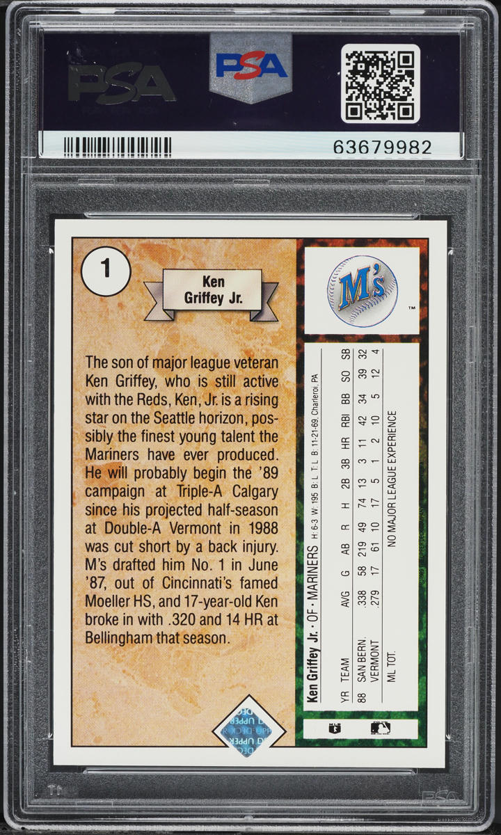 1989 Upper Deck Ken Griffey Jr. ROOKIE AUTO DNA 10 #1 PSA 10 GEM MINT on  Fanatics Collect
