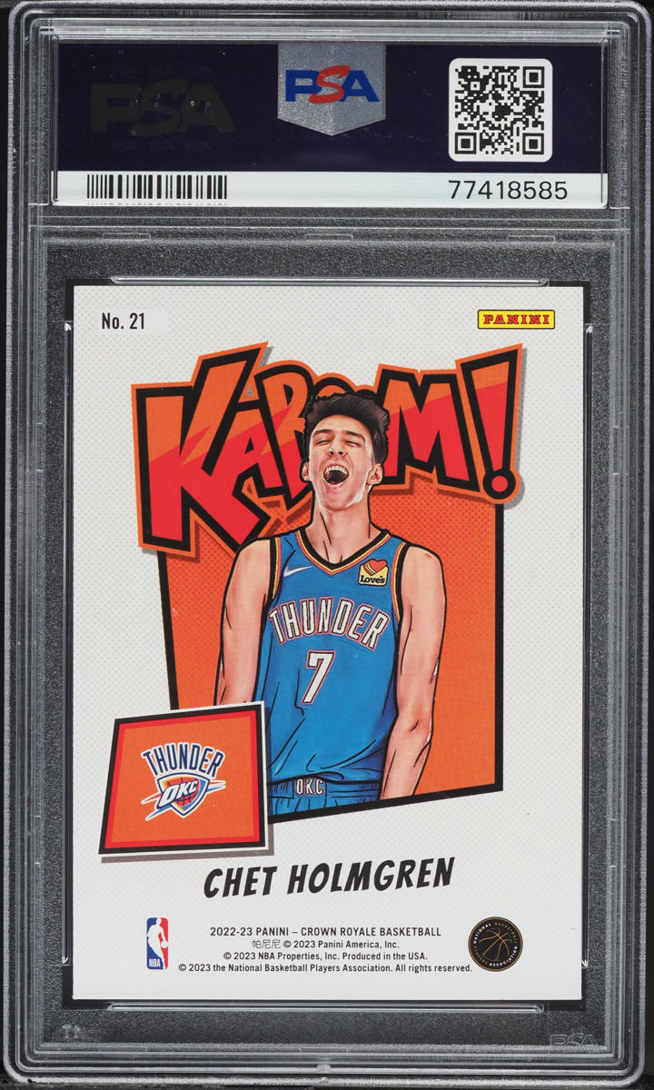 2022 Crown Royale Kaboom! Chet Holmgren ROOKIE #21 PSA 10 GEM MINT