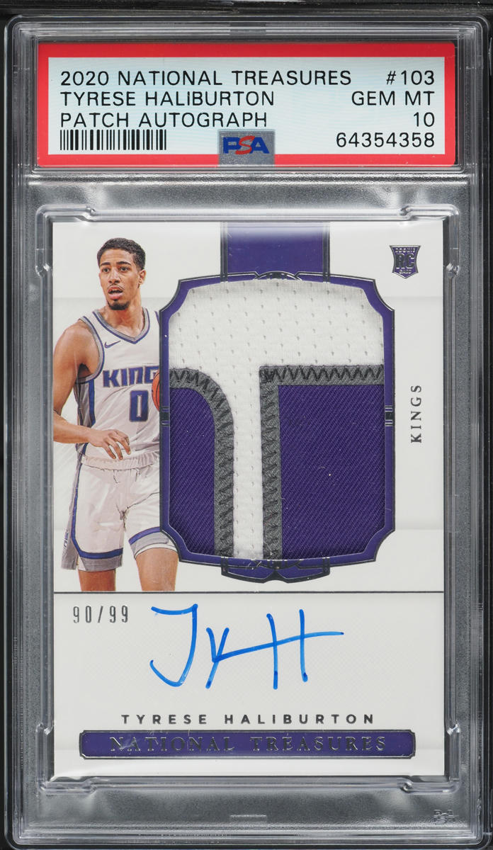 2020 National Treasures Tyrese Haliburton ROOKIE PATCH AUTO /99 #103 PSA 10 GEM