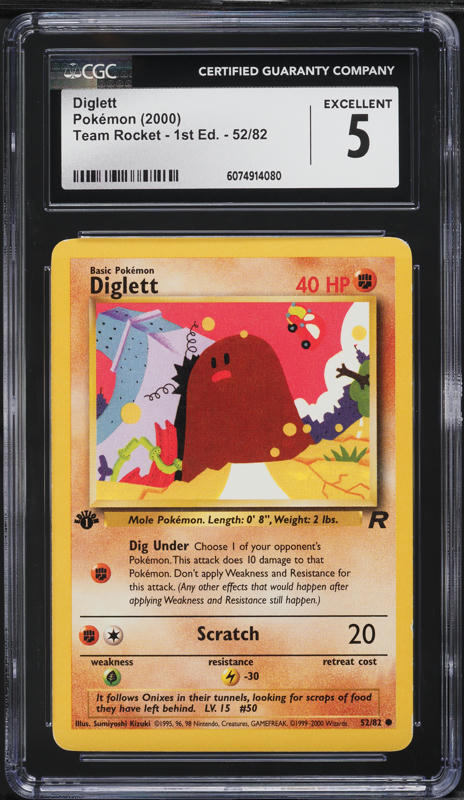 2000 Pokemon Team Rocket Diglett #52 CGC AUTH on Fanatics Collect