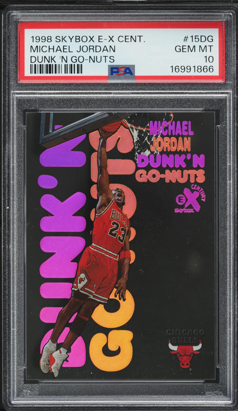 1998 Skybox E-X Century Dunk 'n Go-Nuts Michael Jordan #15DG PSA