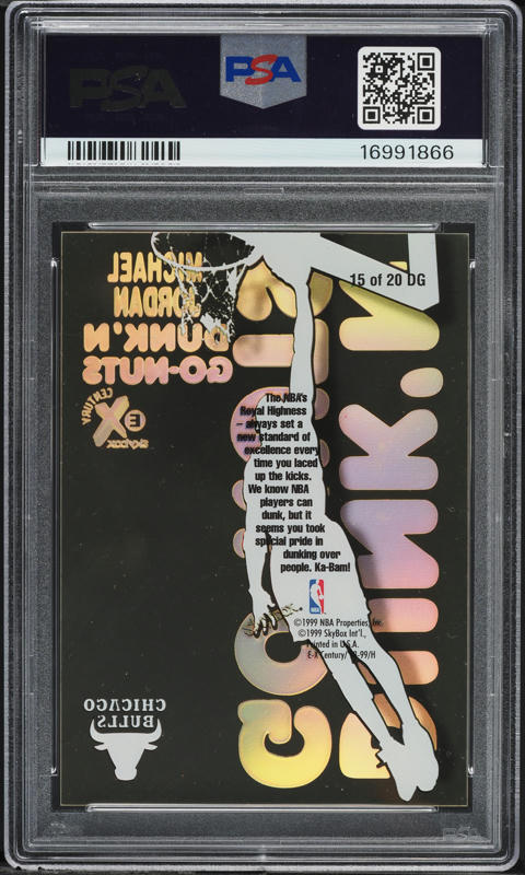 1998 Skybox E-X Century Dunk 'n Go-Nuts Michael Jordan #15DG PSA