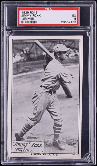 1929 R315 Strip Card Jimmie Foxx PSA 5 EX