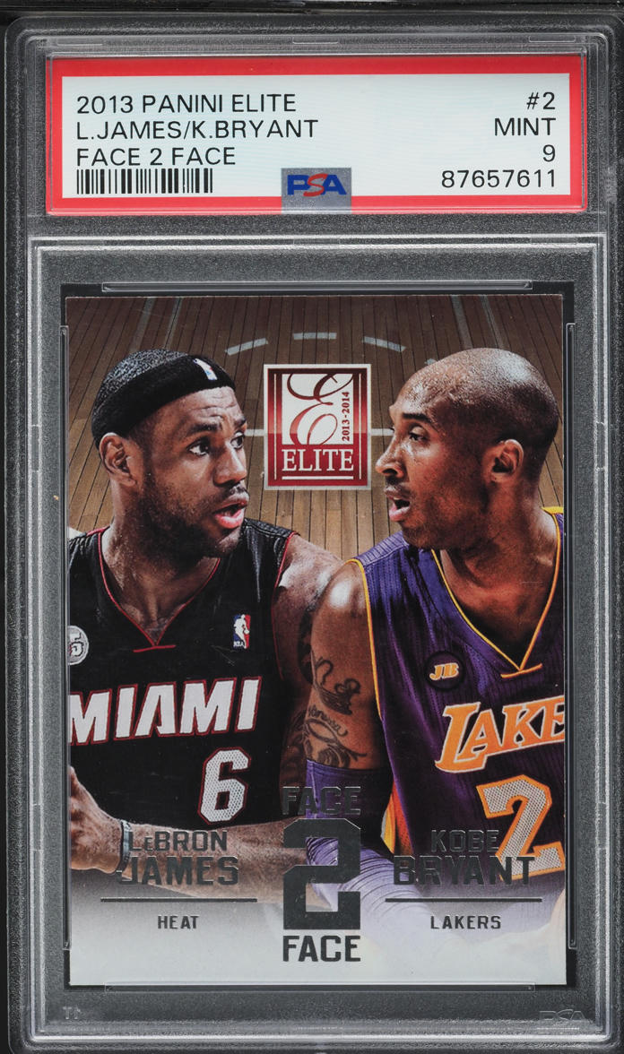 2013 Panini Elite Face 2 Face LeBron James & Kobe Bryant #2 PSA 9 MINT