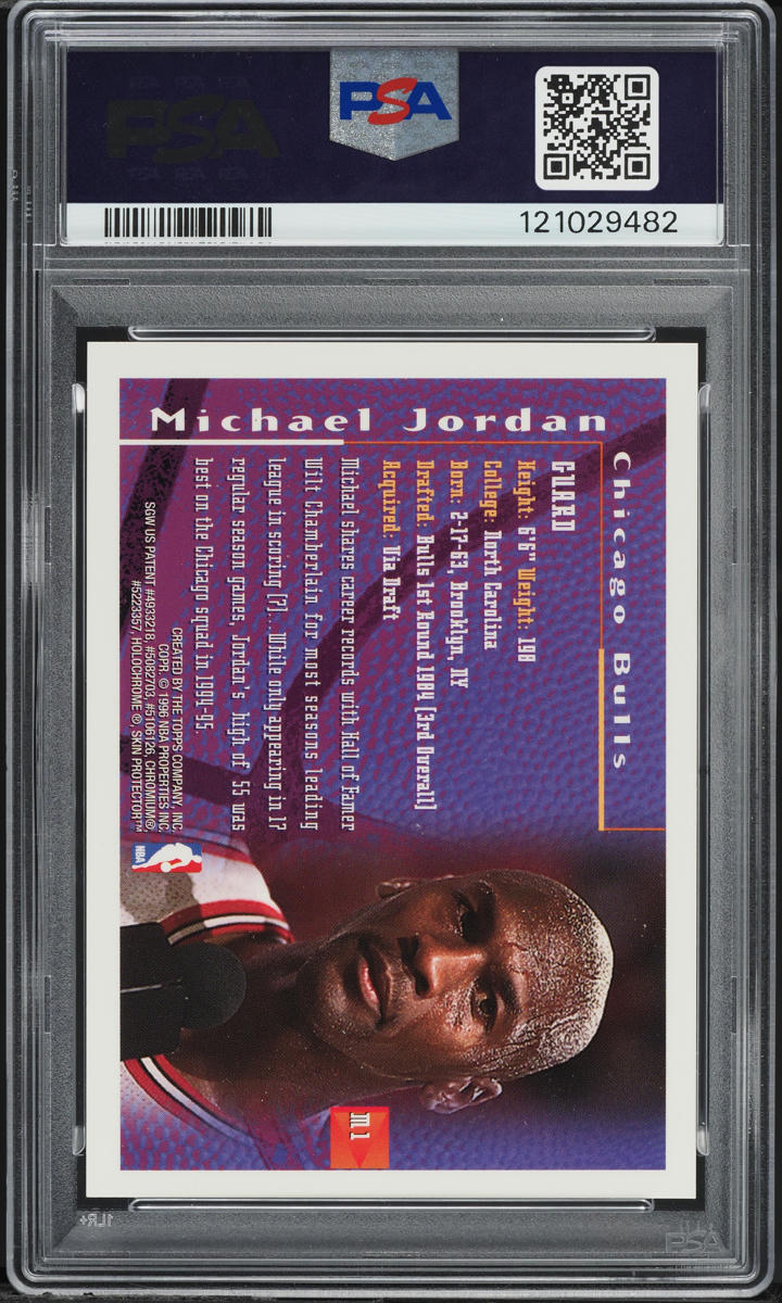 1995 Finest Mystery Borderless Michael Jordan #M1 PSA 7 NRMT