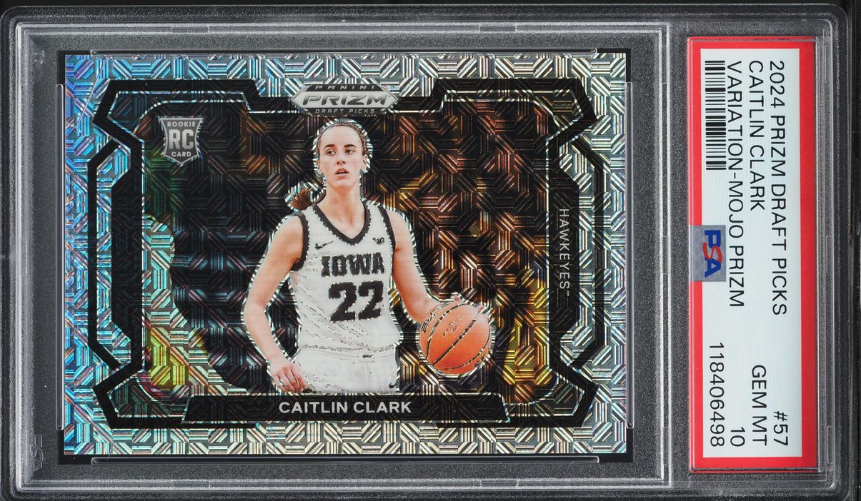 2024 Panini Prizm Draft Picks Variation Mojo Caitlin Clark ROOKIE /25 #57 PSA 10