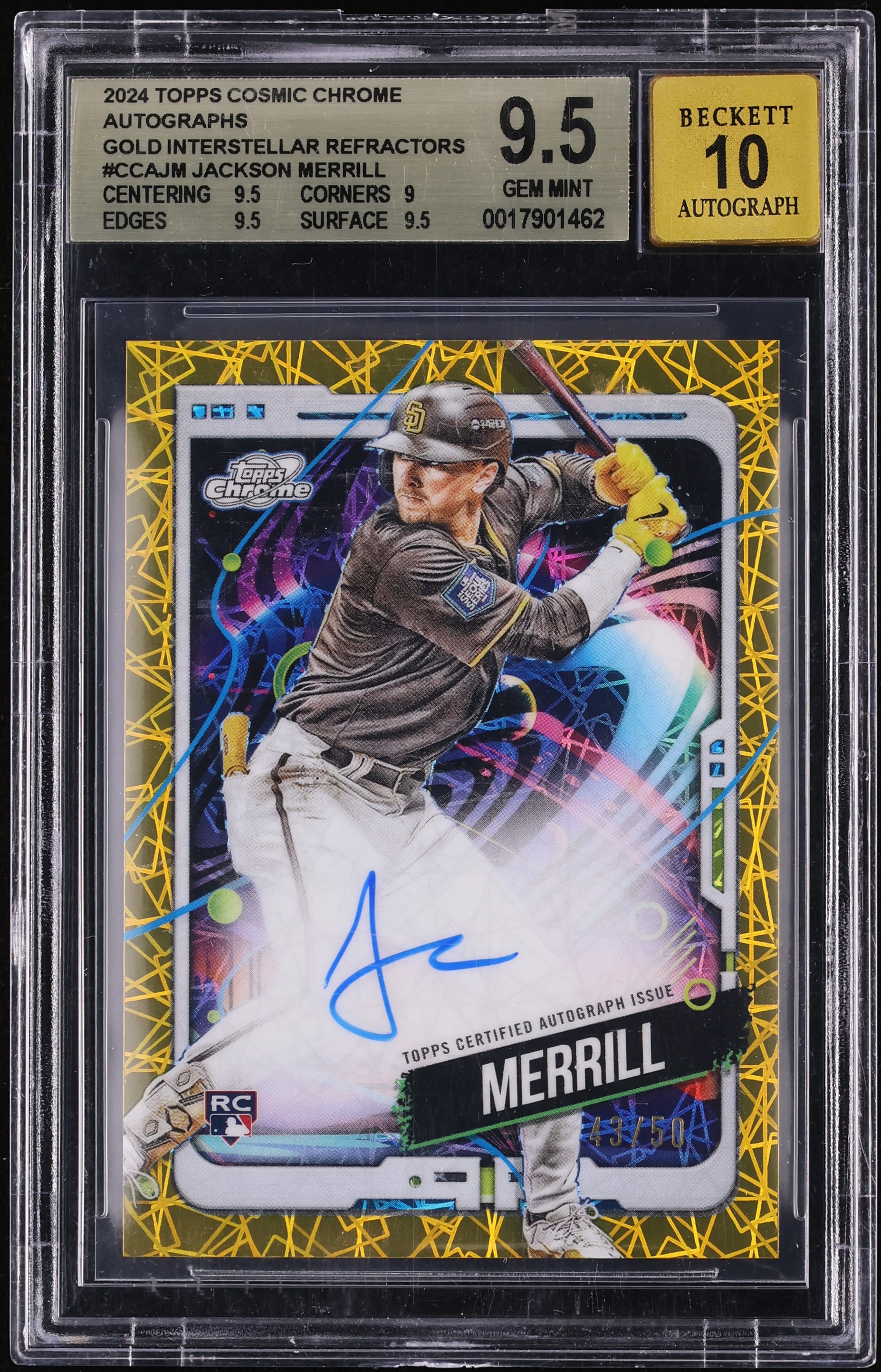 2024 Topps Chrome Cosmic Gold Interstellar Jackson Merrill RC AUTO