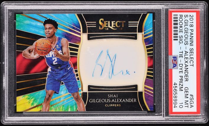 2018 Select Tie-Dye Prizm Shai Gilgeous-Alexander ROOKIE AUTO /25 