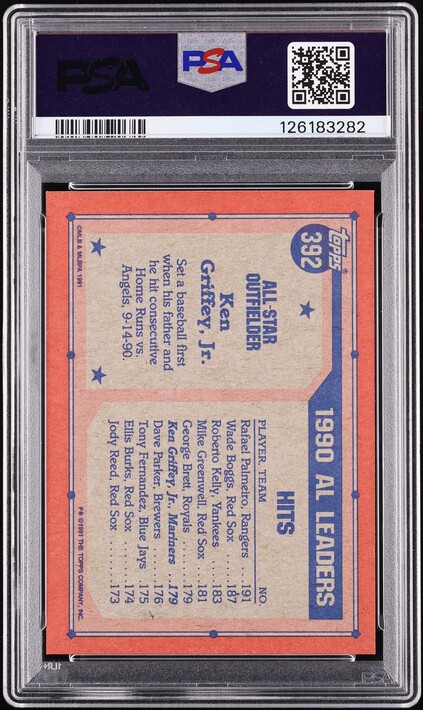1991 Topps Desert Shield Ken Griffey Jr. #392 PSA 10 GEM MINT on