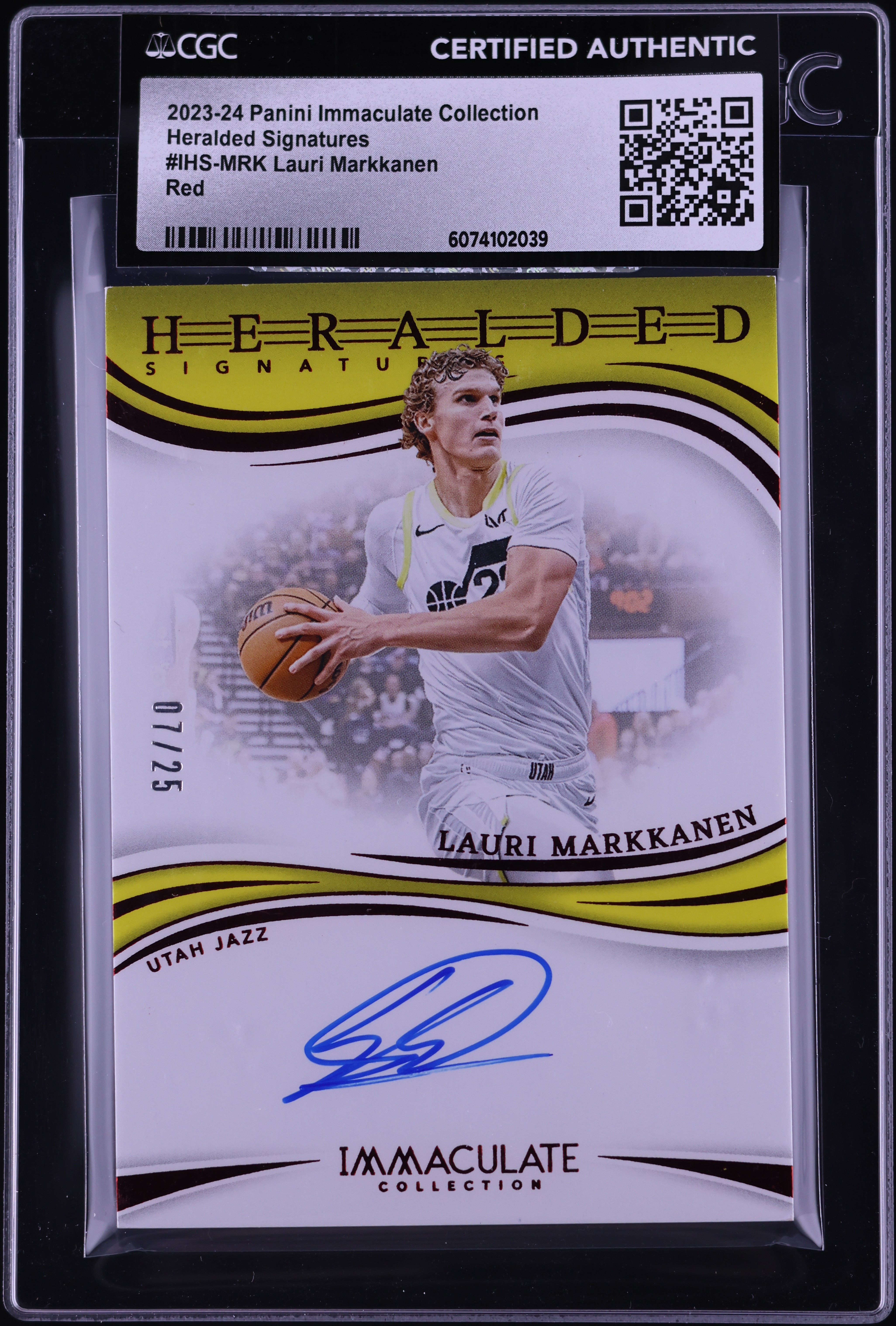 Lauri Markkanen RC auto panini マルカネン 2023 Immaculate Collection Heralded Red Lauri Markkanen AUTO /25