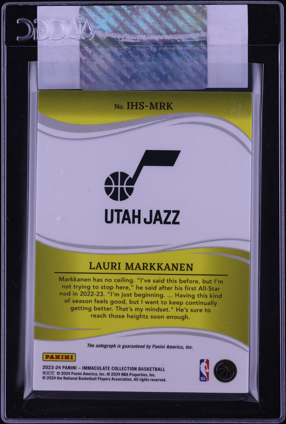 2023 Immaculate Collection Heralded Red Lauri Markkanen AUTO /25