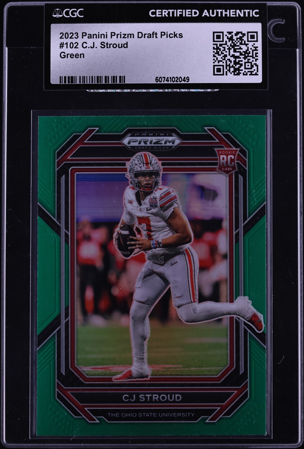 2023 Panini Prizm Draft Picks Green C.J. Stroud ROOKIE #102 CGC AUTH