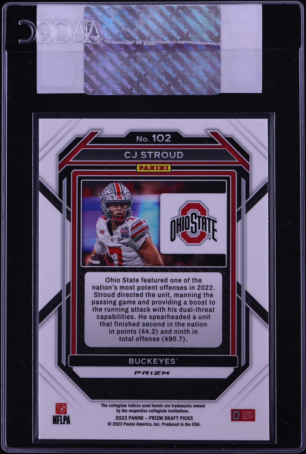 2023 Panini Prizm Draft Picks Green C.J. Stroud ROOKIE #102 CGC AUTH
