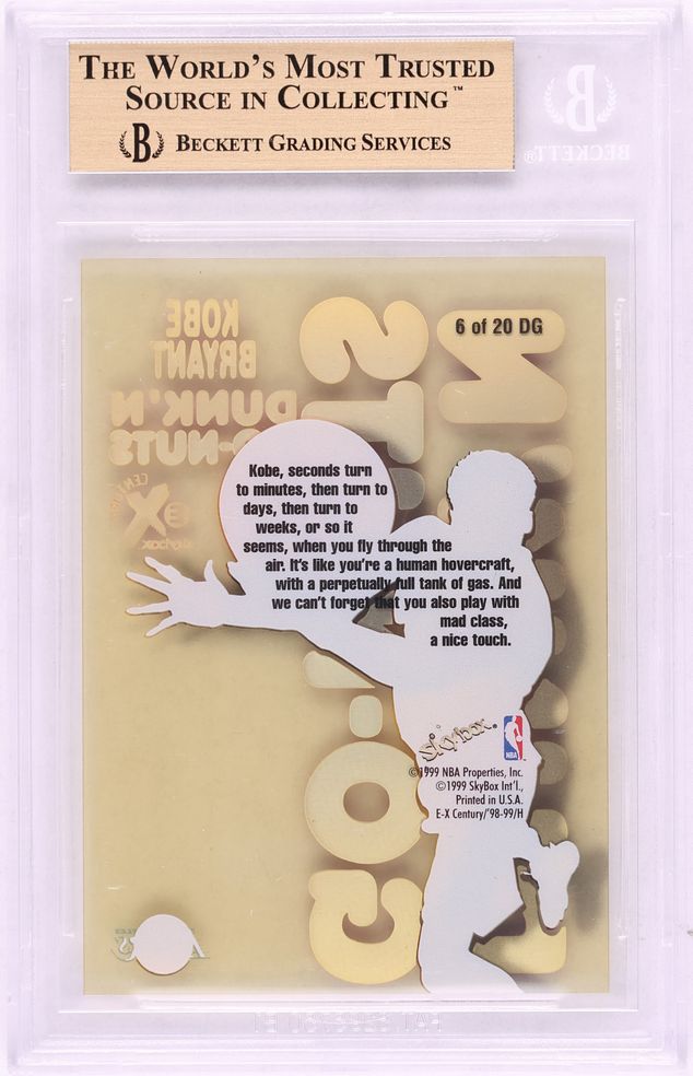 1998 Skybox E-X Century Dunk 'N Go Nuts Kobe Bryant #6DG BGS 9.5 GEM MINT
