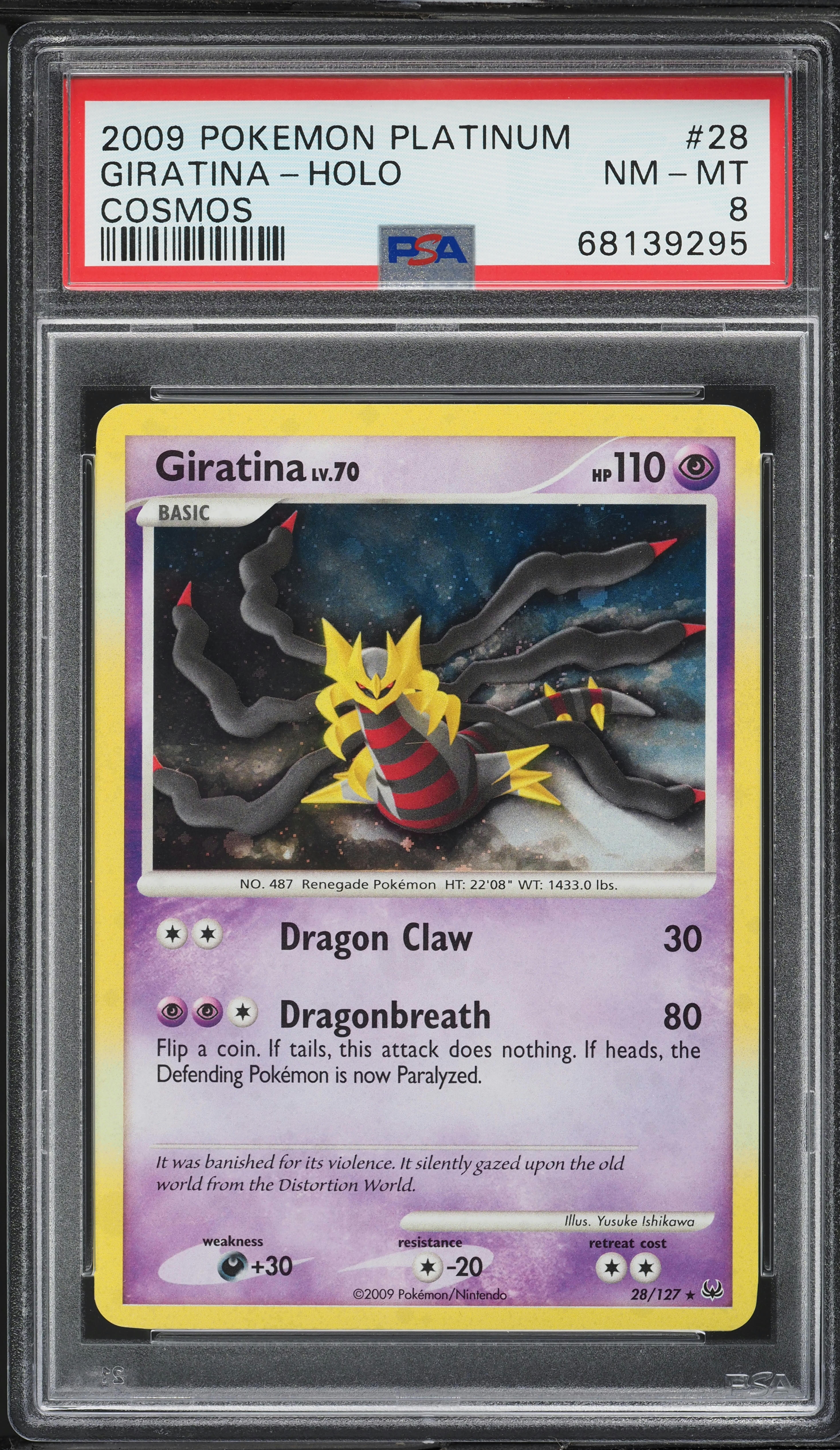 2009 Pokemon Platinum Cosmos Holo Giratina #28 PSA 8 NM-MT on