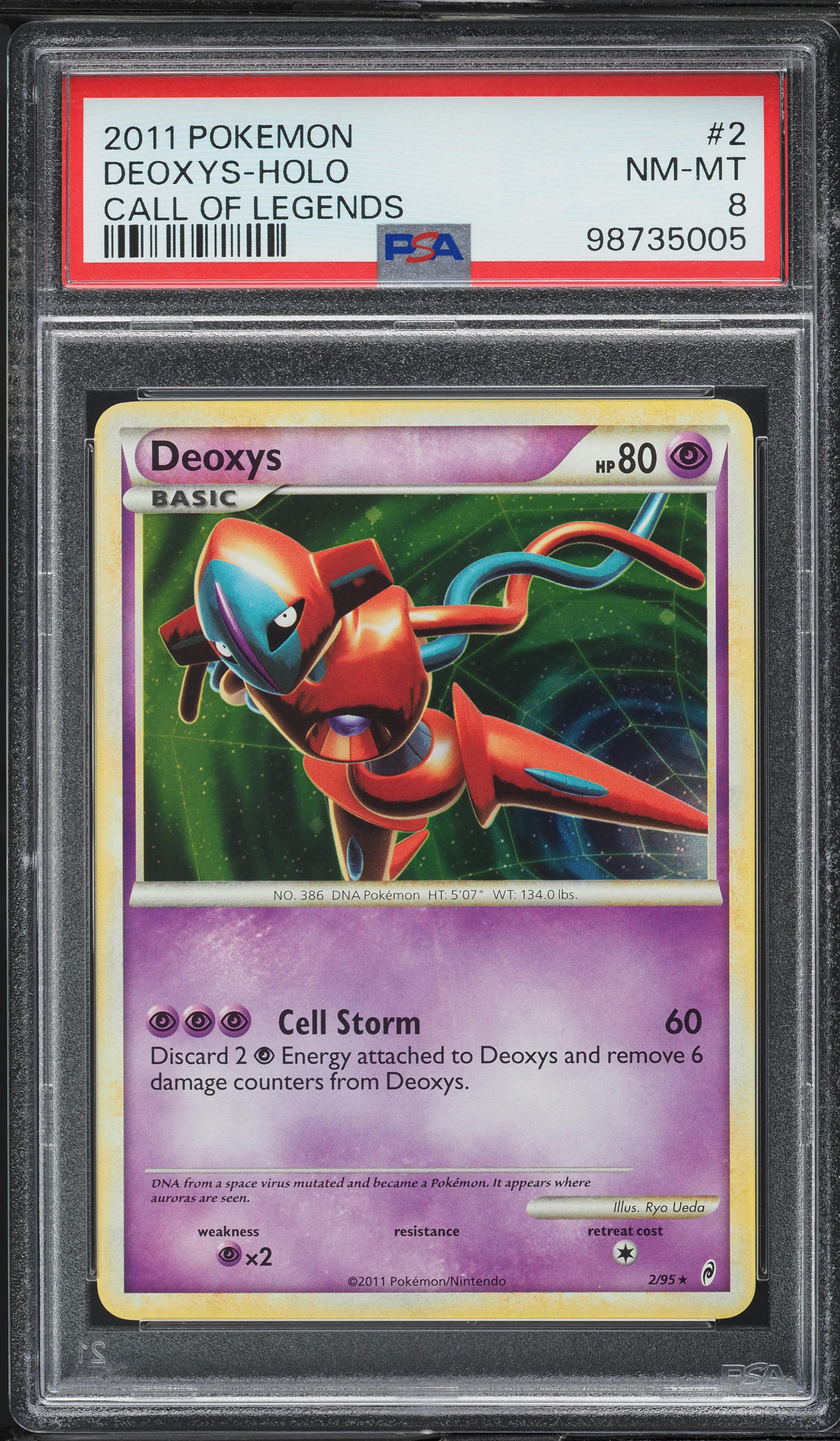 2011 Pokemon Call Of Legends Holo Deoxys #2 PSA 8 NM-MT on