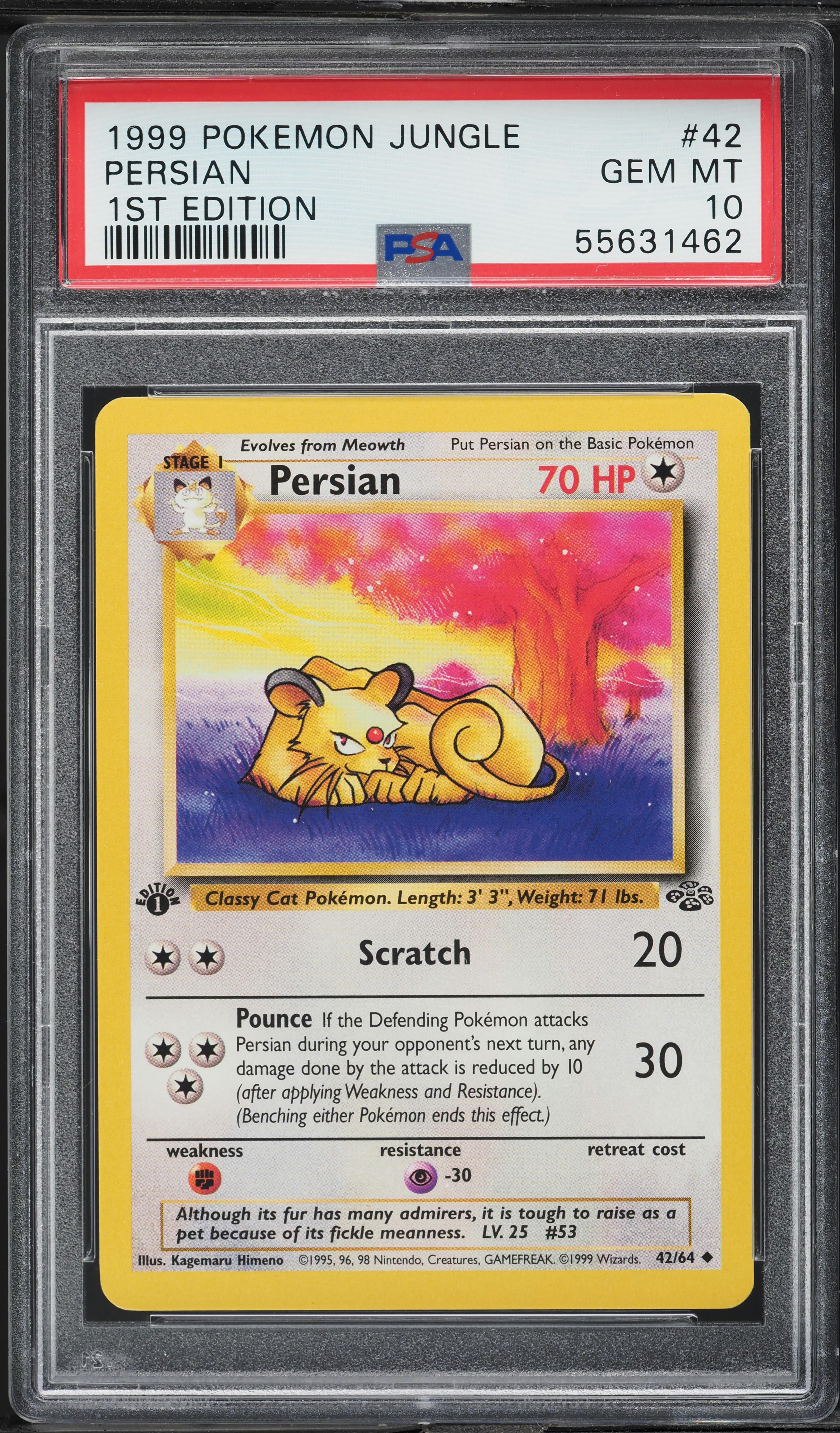 1999 persian pokemon card value 2000 Gym Challenge Giovanni's Holo MK PSA 4 #8 1st Collectibles proof acrylic case 1999 Pokemon Jungle 1st Edition