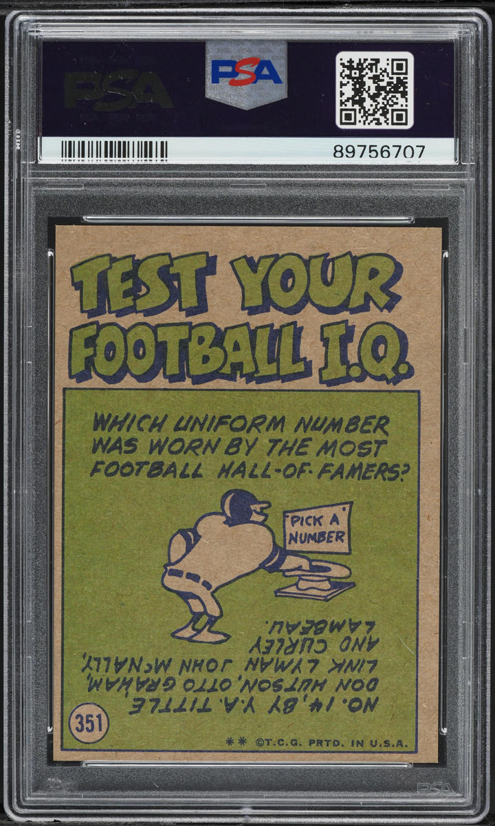 1972 Topps Football Ken Willard IN ACTION #351 PSA 5 EX