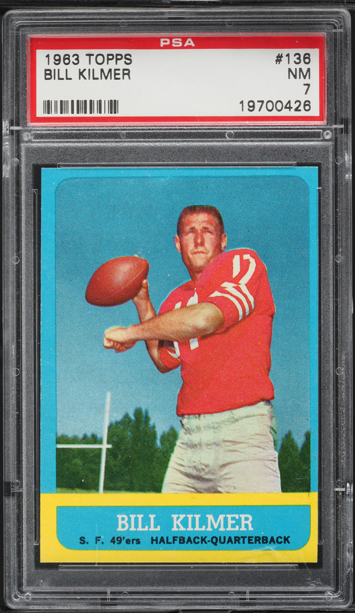 1963 Topps Football Bill Kilmer #136 PSA 7 NRMT