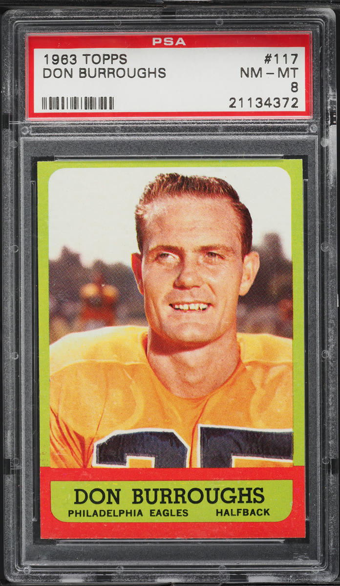 1963 Topps Football Don Burroughs #117 PSA 8 NM-MT