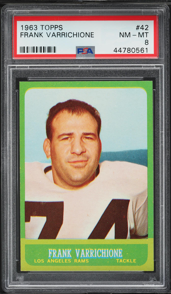 1963 Topps Football Frank Varrichione #42 PSA 8 NM-MT