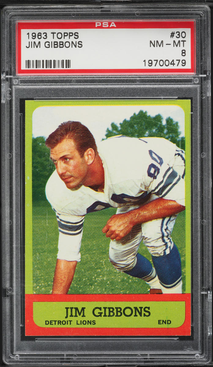 1963 Topps Football Jim Gibbons #30 PSA 8 NM-MT