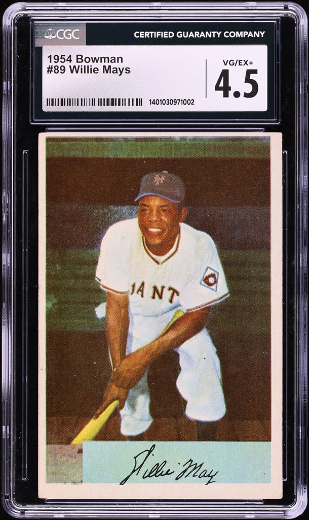 1954 Bowman Willie Mays #89 CGC 4.5 VGEX+