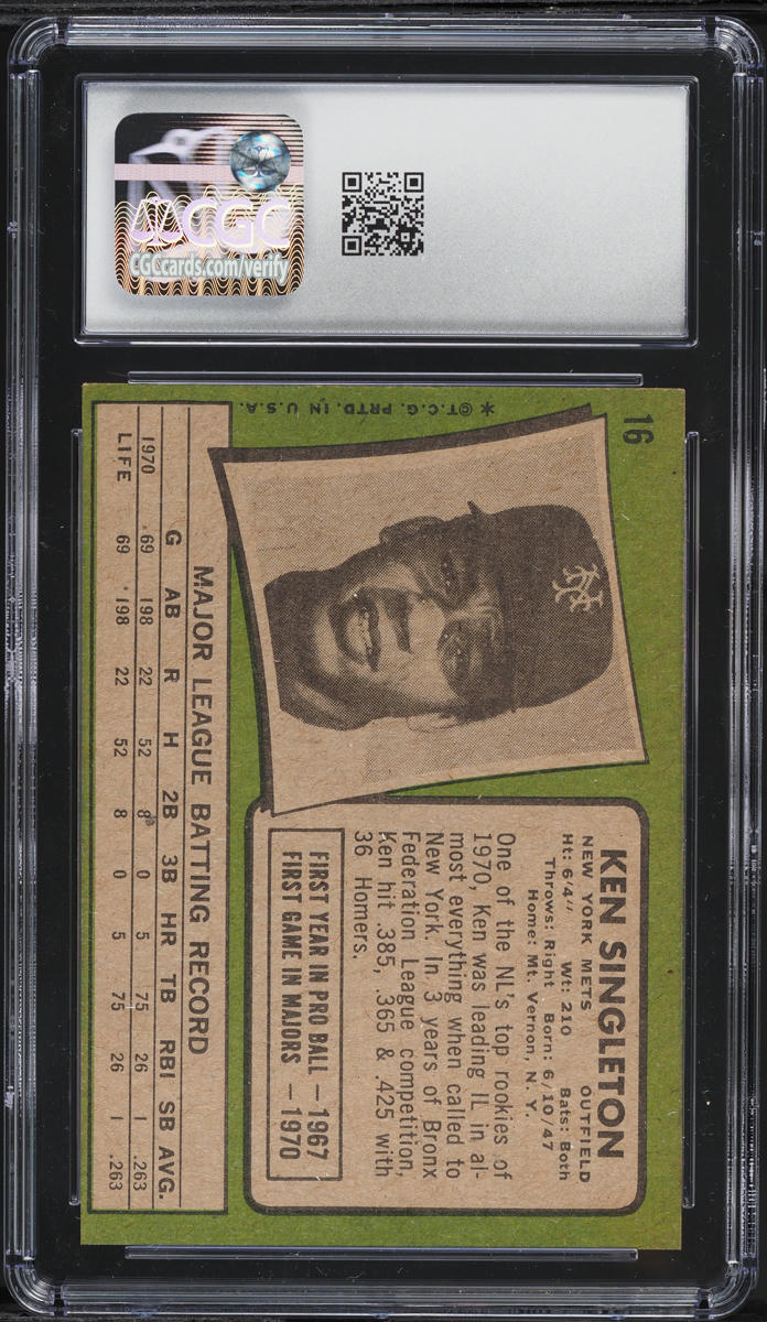 1971 Topps Ken Singleton #16 CGC 6.5 EXMT+