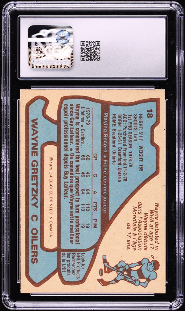 1979 O-Pee-Chee Hockey Wayne Gretzky ROOKIE #18 CGC 7.5 NRMT+