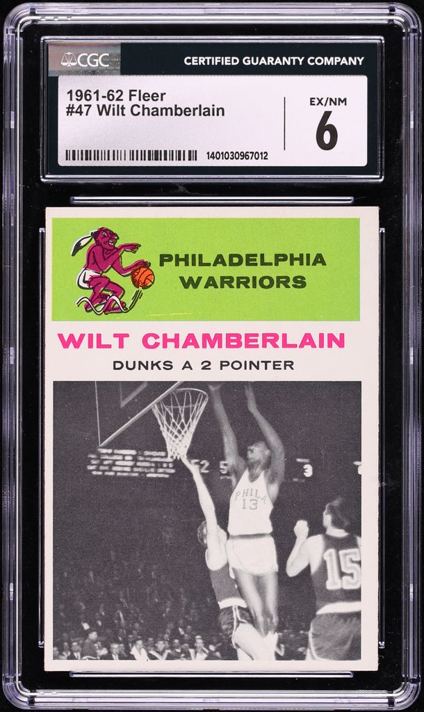 1961 Fleer Basketball Wilt Chamberlain ROOKIE #47 CGC 6 EXMT