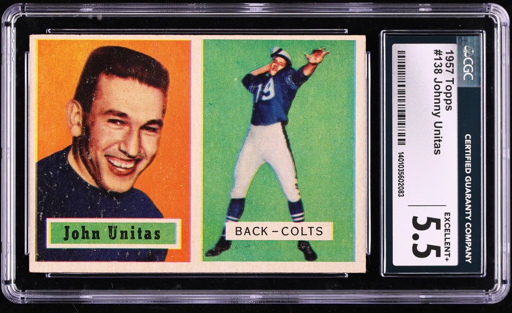 1957 Topps Football Johnny Unitas #138 CGC 5.5 EX+