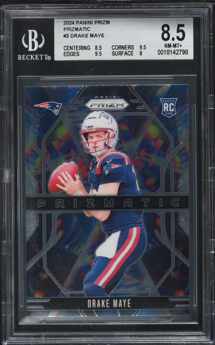 2024 Panini Prizm Prizmatic Drake Maye ROOKIE #2 BGS 8.5 NM-MT+