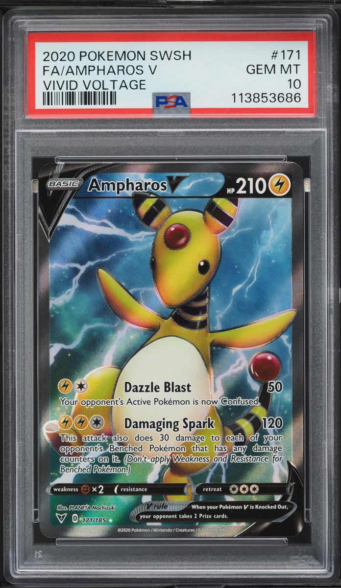 ampharos v pokemon card 171/185 Colorless Artist Ampharos V - SWSH04: Vivid