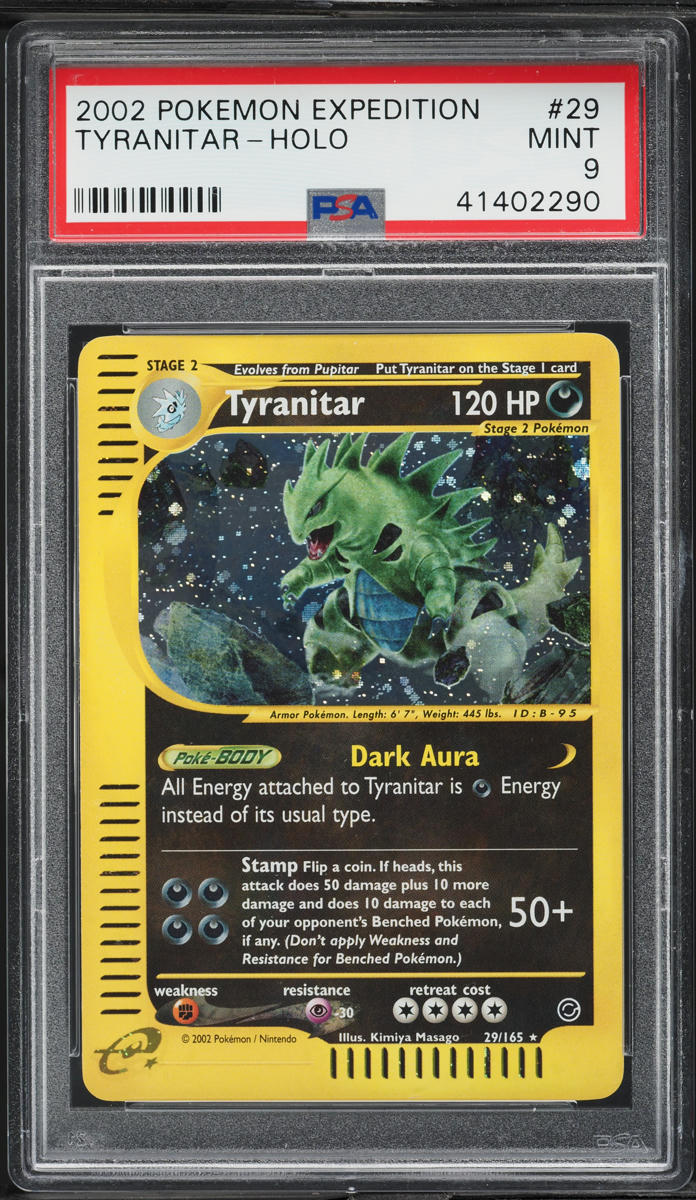 2002 Pokemon Expedition Holo Tyranitar #29 PSA 9 MINT