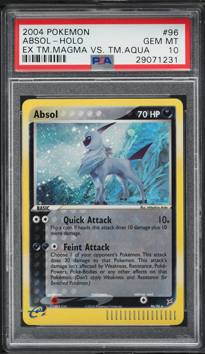 2004 Pokemon EX Team Magma Vs Team Aqua Holo Absol #96 PSA 10 GEM MINT