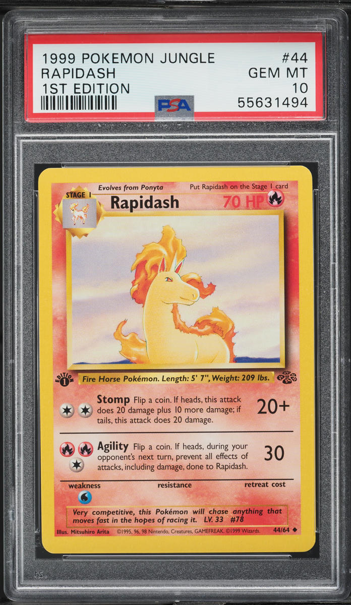 1999 Pokemon Jungle 1st Edition Rapidash #44 PSA 10 GEM MINT