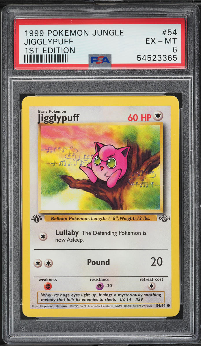 1999 Pokemon Jungle 1st Edition Jigglypuff #54 PSA 6 EXMT