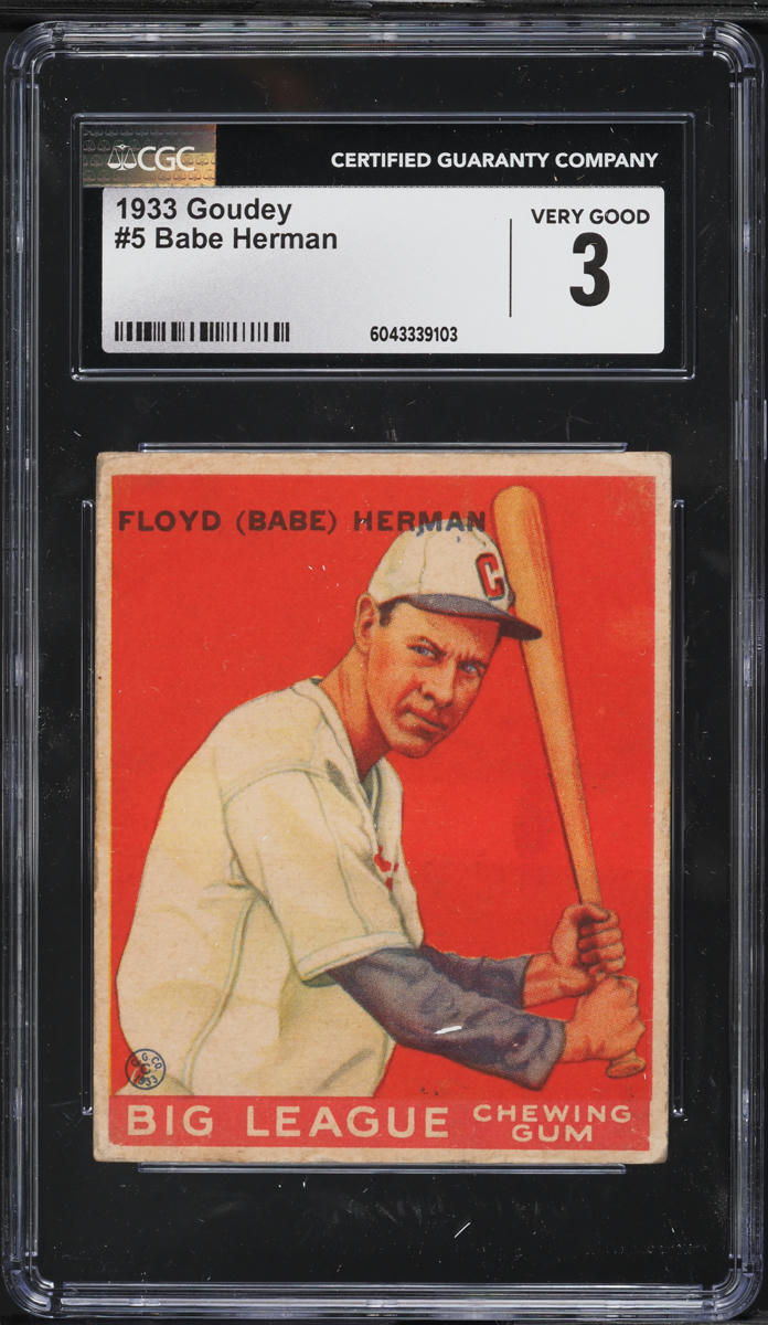1933 Goudey Babe Herman #5 CGC 3 VG