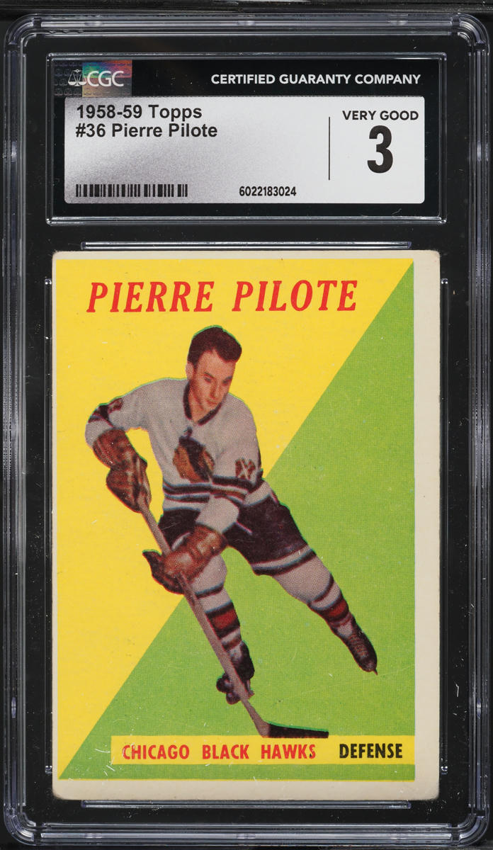1958 Topps Hockey Pierre Pilote #36 CGC 3 VG
