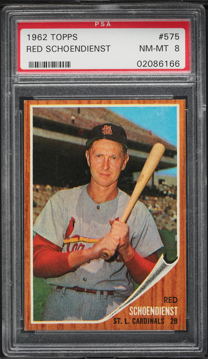 1962 Topps Red Schoendienst #575 PSA 8 NM-MT
