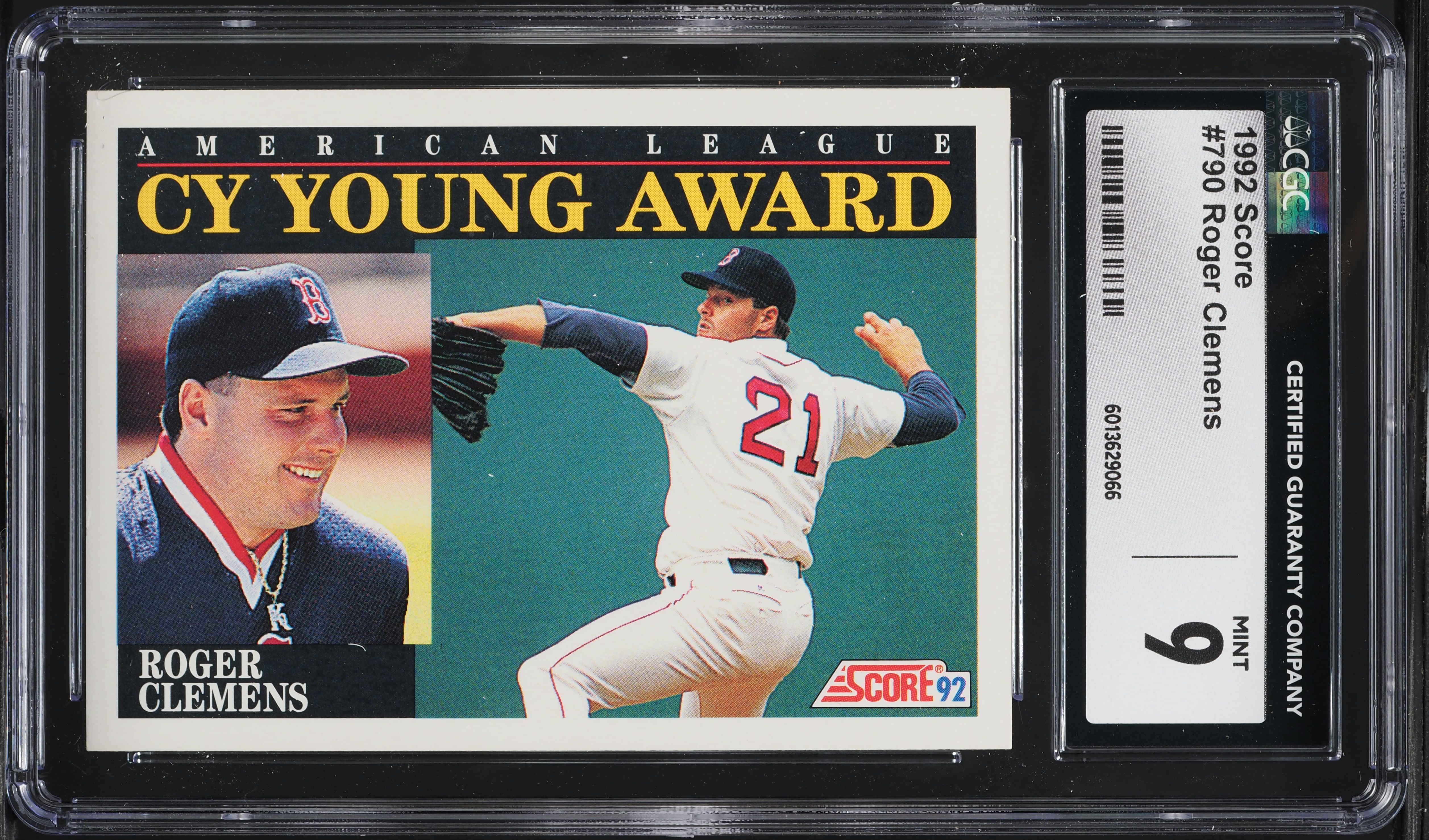 1992 Score Roger Clemens #790 CGC 9 MINT on Fanatics Collect